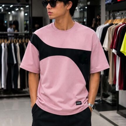 Pastel Pink Contrast Drop Tee