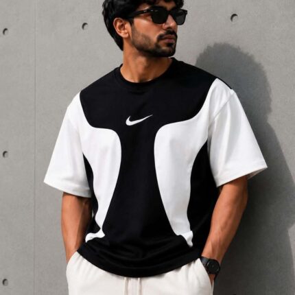 Black Curve Drop Tee